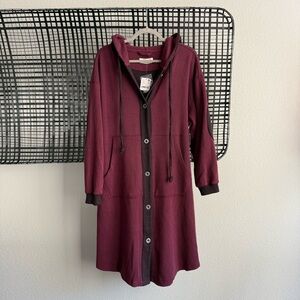 Free people tomorrows sweatshirt cardigan damson purple